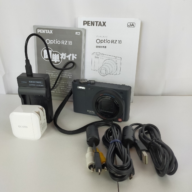 【状態良好】PENTAX 　ペンタックス　Optio RZ18　ブラックスマホ/家電/カメラ
