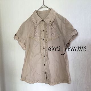 アクシーズファム(axes femme)のaxes femme トップス レースアップシャツ Mサイズ / USED(シャツ/ブラウス(半袖/袖なし))