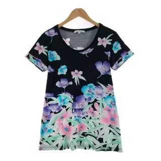 美品　レオナール　LEONARD 花柄　カットソー　Tシャツ　ゴルフウェア　40