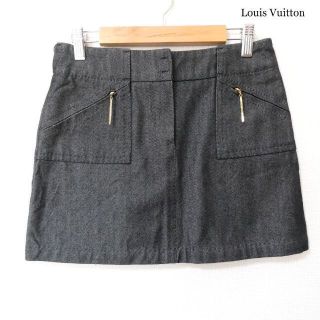 限定 クーポン10% 使用感ほぼなし LOUIS VUITTON デニムスカート 34