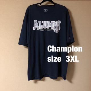 チャンピオン(Champion)のChampion Tシャツ　プリント　3XL  メンズ　大きめ　紺色　春　夏(Tシャツ/カットソー(半袖/袖なし))