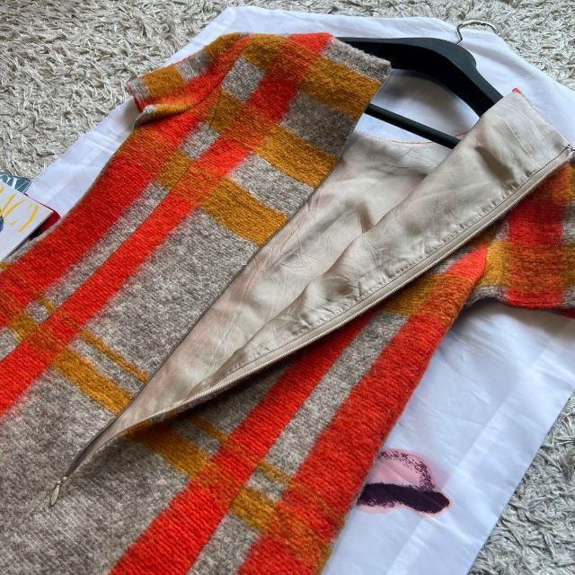 M'S GRACY - 【美品】M'S GRACY フレアワンピース グレー オレンジ 38