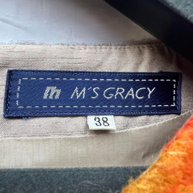M'S GRACY - 【美品】M'S GRACY フレアワンピース グレー オレンジ 38