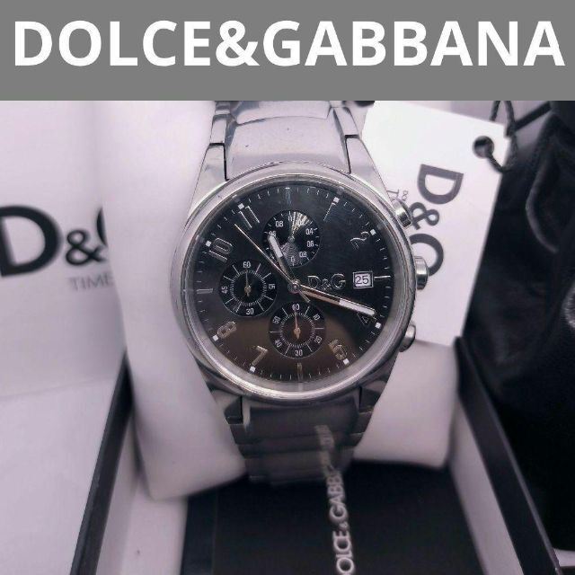 定価9万円 DOLCEu0026GABBANA 腕時計 Du0026G メンズ ブラック 動作品-