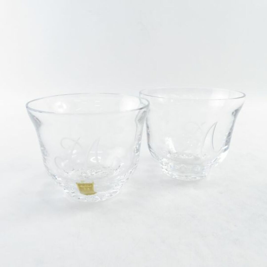 キッチン/食器美品 Meissen Crystal マイセンクリスタル M 冷茶 グラス 2点 クリア クリスタル ペア ロゴ イニシャル SY6034D