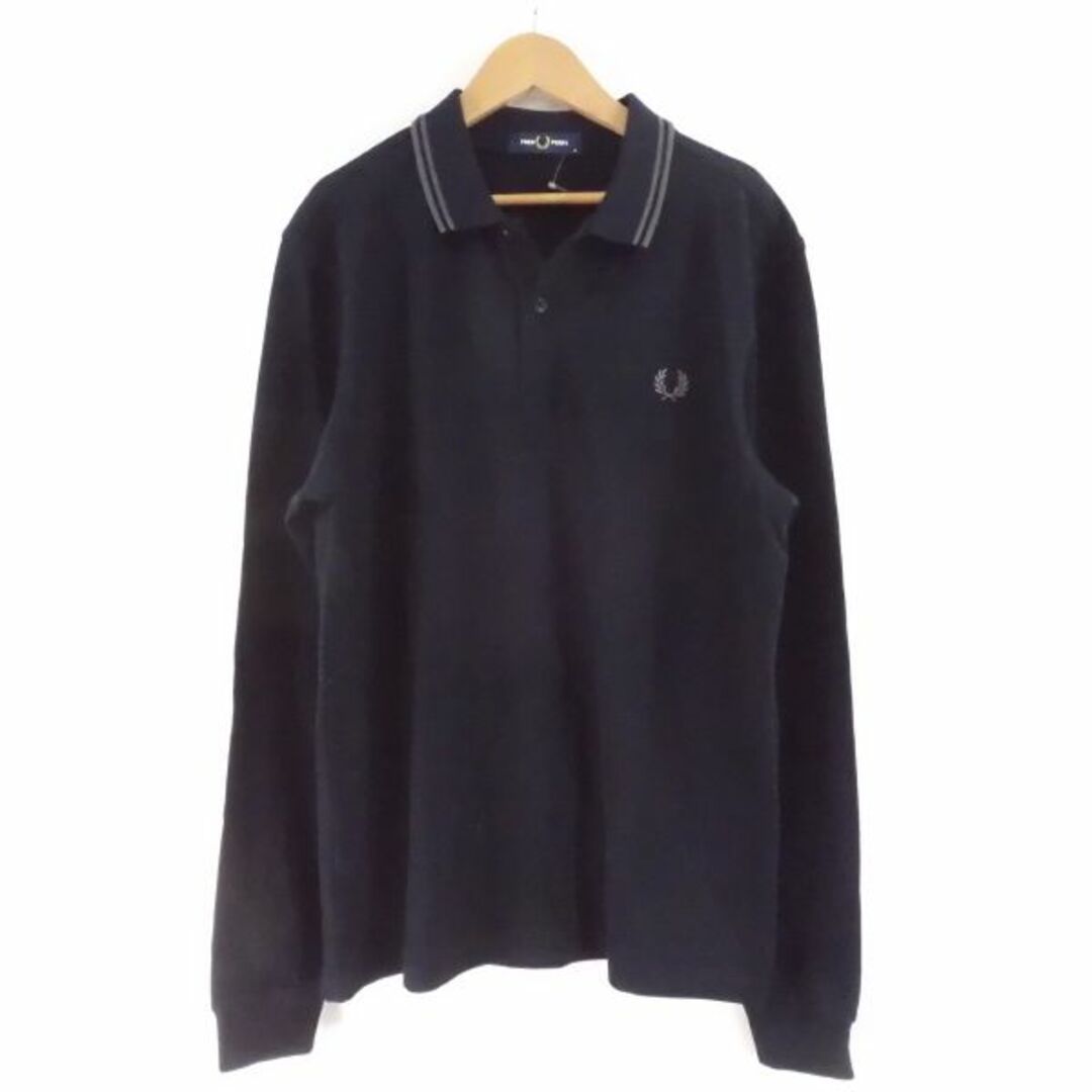 美品 FRED PERRY フレッドペリー ポロシャツ ネイビー M コットン100