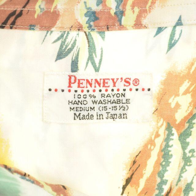 【PENNEYS】60s〜 レーヨン ハワイアン アロハ半袖シャツ