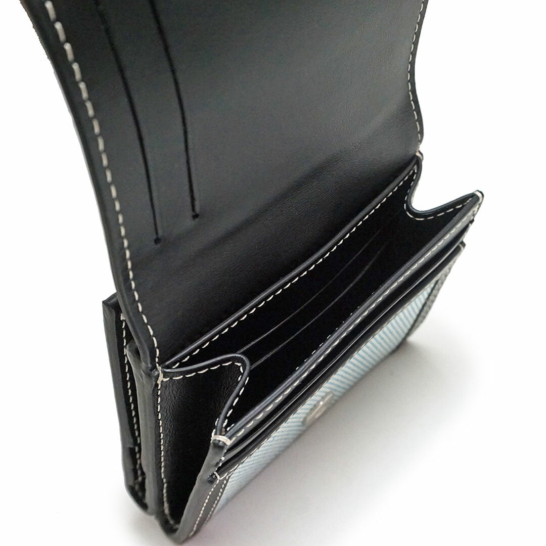 バーバリー ロゴ ルナ LUNA フォールディングウォレット 二つ折り財布 キャンバス レザー ヴィヴィッドコバルト ブラック ブルー 青 黒  8040875 BURBERRY（新品・未使用品）