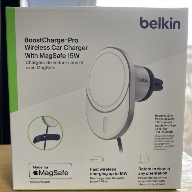 Belkin MagSafe認証 ワイヤレス車載充電器