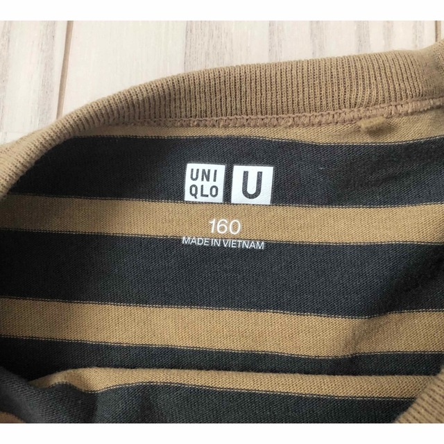 UNIQLO(ユニクロ)のUNIQLO ユニクロユー　キッズ　レディース　160 ボーダー　ロンT キッズ/ベビー/マタニティのキッズ服男の子用(90cm~)(Tシャツ/カットソー)の商品写真