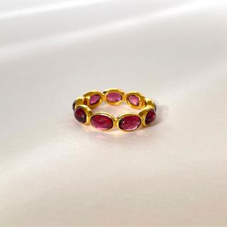 Rhodolite Garnet 22k plated eternity(リング(指輪))