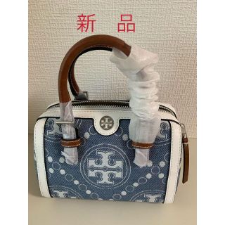 新品　トリーバーチ ToryBurch Tモノグラム デニム ミニ バレルバッグ