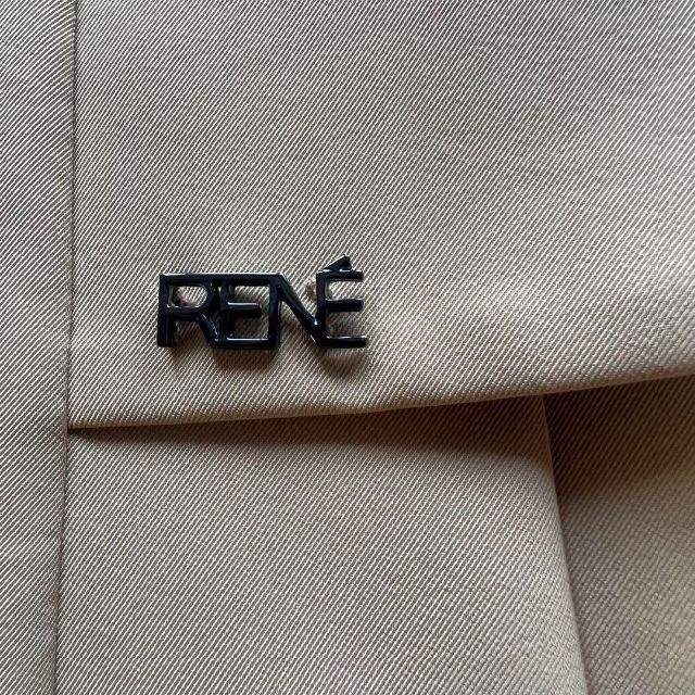 René - 【美品】Rene フレアワンピース ロゴプレート フレア 34