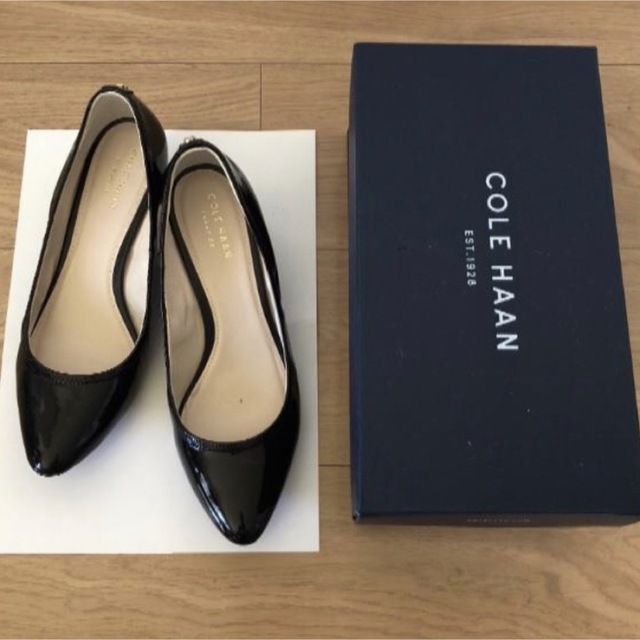 コールハーン一度のみ使用　雨の日にも　Colehaan ウォータープルーフ エナメルパンプス