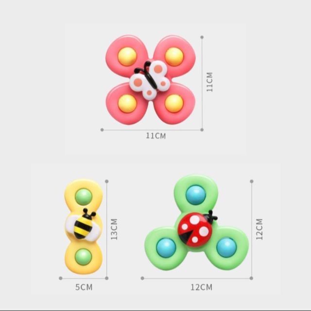 ベビーハンドスピナー　吸盤付き　ハンドスピナー　てんとう虫　ミツバチ　チョウ キッズ/ベビー/マタニティのおもちゃ(知育玩具)の商品写真