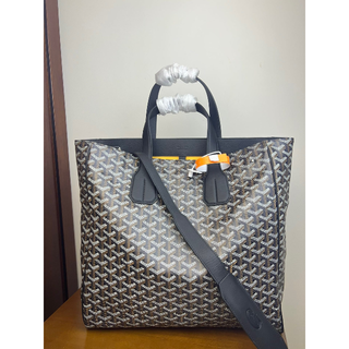 つやあり GOYARD サックヴォルテール ネイビー系 ヘリボーン トート
