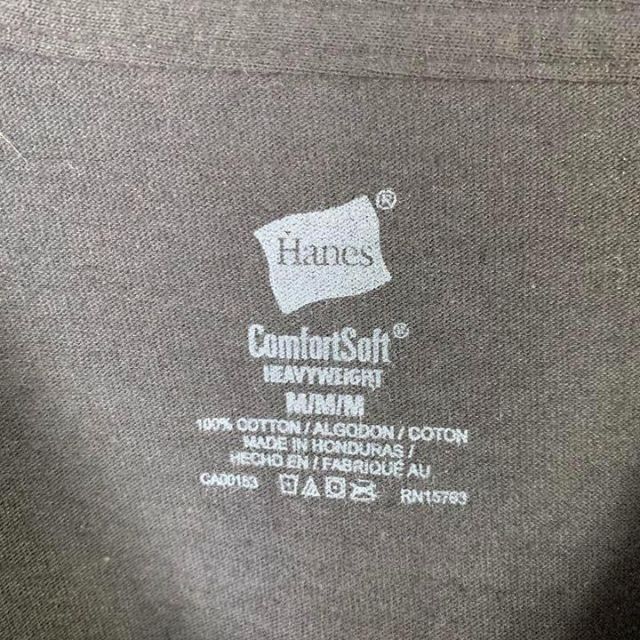 Hanes(ヘインズ)のD245 ヘインズ　ビッグプリント　バックプリント　M 黒　半袖　Tシャツ メンズのトップス(Tシャツ/カットソー(半袖/袖なし))の商品写真