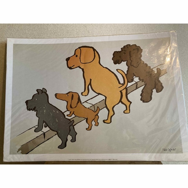 サヴィニャック 環境保護ポスター 4匹の犬 1975 エンタメ/ホビーのアニメグッズ(ポスター)の商品写真