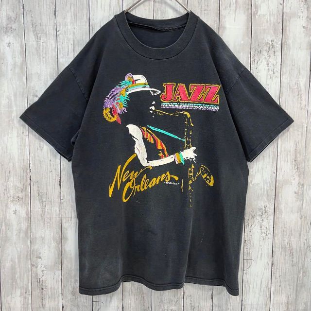 無料配達 90sヴィンテージ古着ニューオリンズジャズJAZZプリントT