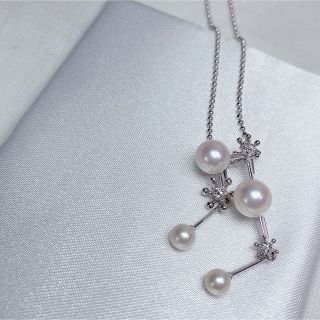 タサキ(TASAKI)のタサキ 田崎真珠 TASAKI K18WG パール ダイヤモンド ネックレス(ネックレス)