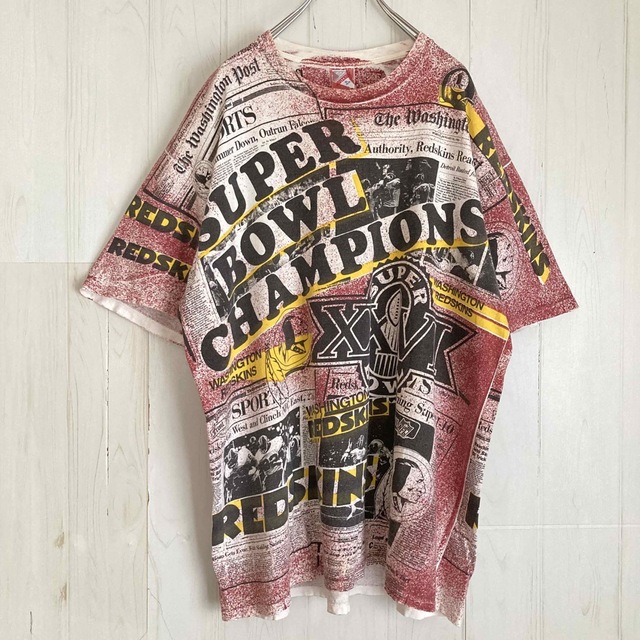 最安値級価格 90s USA製 JERZEES ジャージーズ RED SKINS 総柄Tシャツ