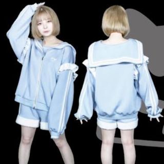 kry clothing 「クロミの電話」 パーカー 水色 ライトブルー