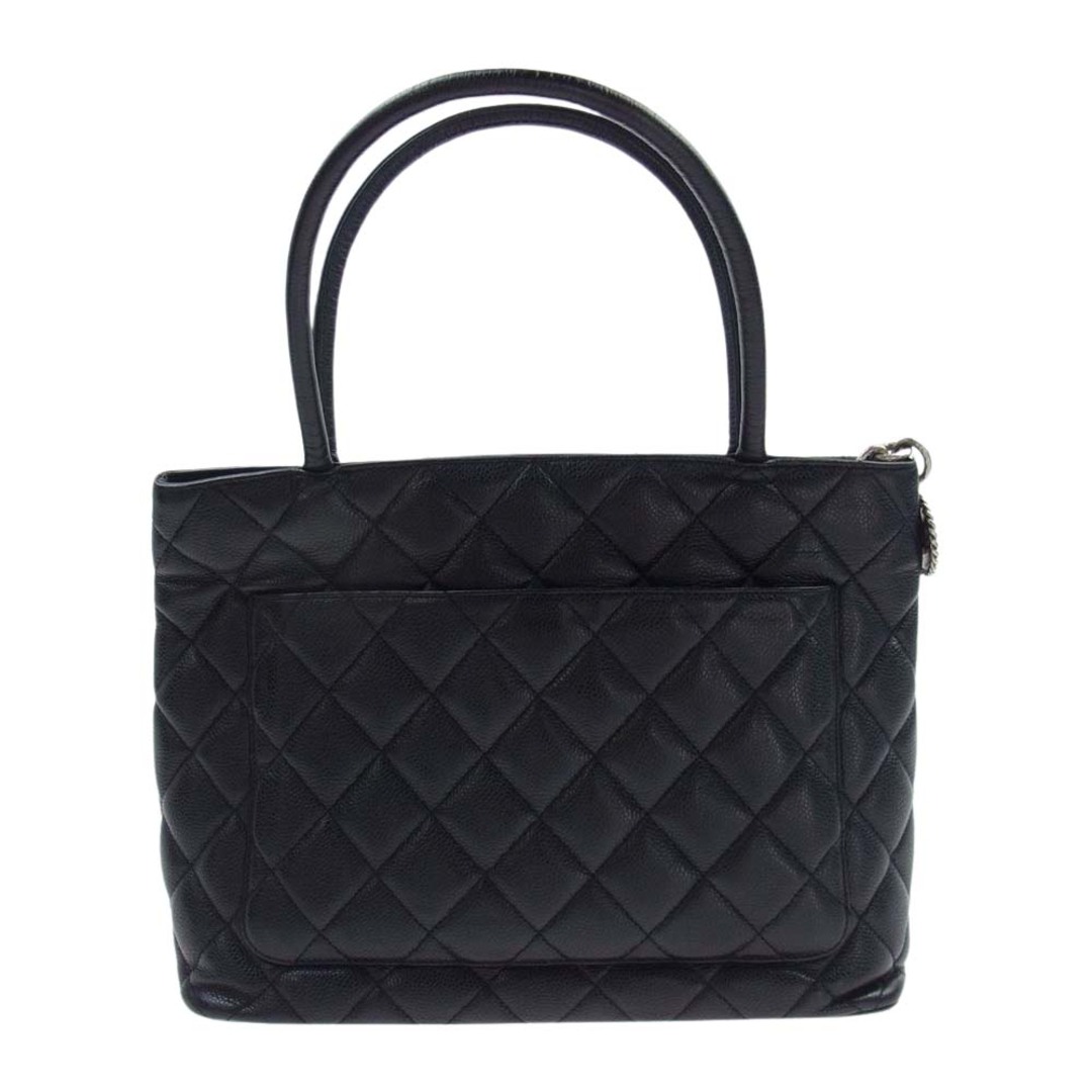 CHANEL(シャネル)のCHANEL シャネル ハンドバッグ キャビアスキン チャーム付 シルバー金具 トート バッグ  ハンドバッグ ブラック系【中古】 レディースのバッグ(ハンドバッグ)の商品写真