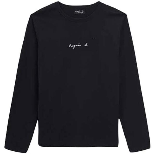 agnes b.(アニエスベー)のアニエスベー 黒 ロンT ロゴ 長袖 Tシャツ ブラック レディースのトップス(Tシャツ(長袖/七分))の商品写真