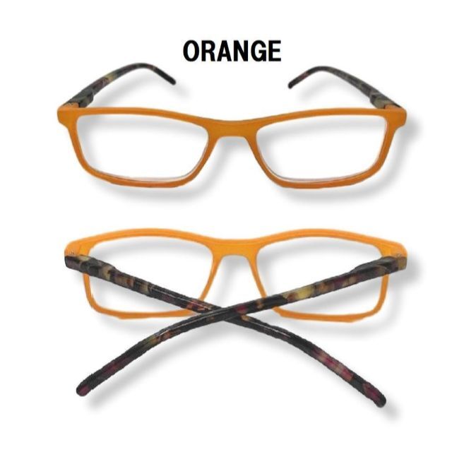 老眼鏡 ブライトカラーフレーム ケース付 送料無料 オレンジ +2.0 レディースのファッション小物(サングラス/メガネ)の商品写真