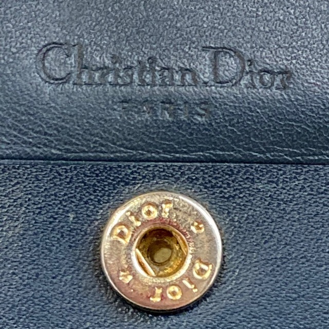 Dior クリスチャン ディオール がま口 トロッター 折り財布 ネイビー