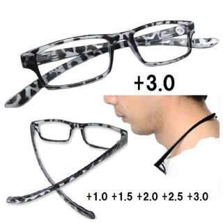 老眼鏡 首につかまるホルター型 送料無料 +3.0(サングラス/メガネ)