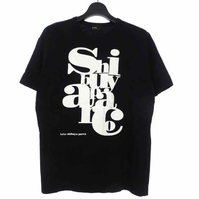 カラー kolor 19AW 渋谷PARCO 限定 プリント Tシャツ F 黒