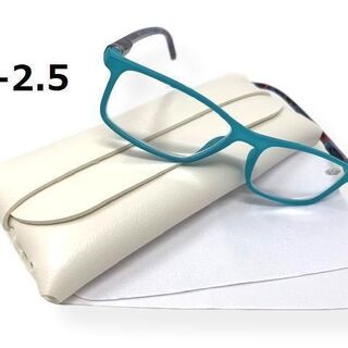 老眼鏡 ブライトカラーフレーム ケース付 送料無料 ブルー+2.5(サングラス/メガネ)