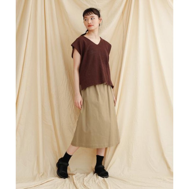 merlot(メルロー)の新品 merlot メルロー ラップ風コットンタイトスカート レディースのスカート(ロングスカート)の商品写真