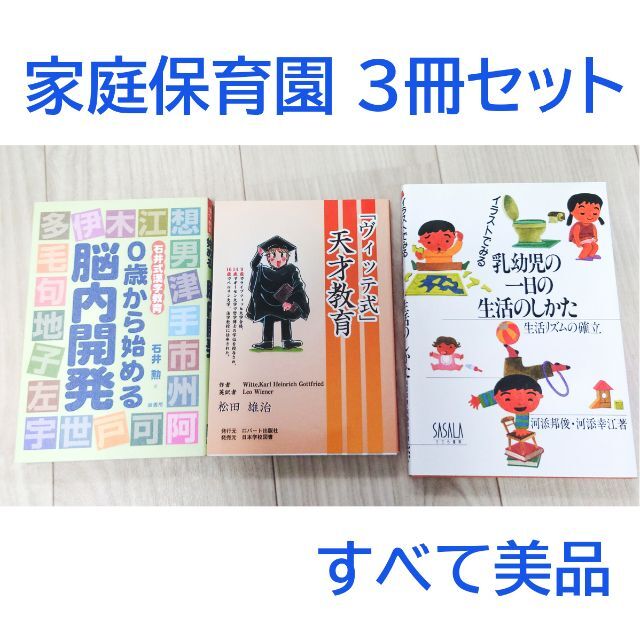 美品☆家庭保育園 3冊セット「0歳から始める脳内開発 ヴィッテ式天才教育 ほか」 エンタメ/ホビーの本(住まい/暮らし/子育て)の商品写真