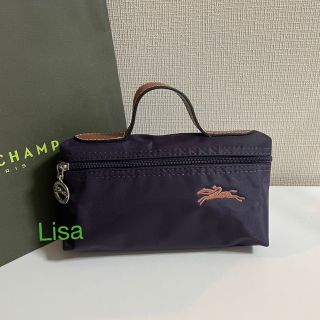 ロンシャン(LONGCHAMP)のLONGCHAMP ロンシャン　ハンドル ポーチ　カラーpurple(ポーチ)