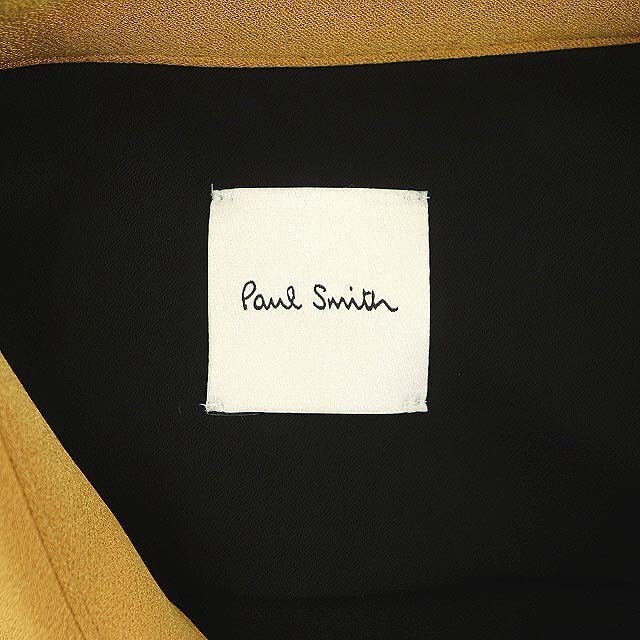 Paul Smith(ポールスミス)のポールスミス 21AW バックサテンシャツワンピース ロング 長袖 40 黒 黄 レディースのワンピース(ロングワンピース/マキシワンピース)の商品写真
