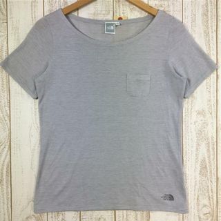 ザノースフェイス(THE NORTH FACE)のWOMENs L  ノースフェイス マイクロボーダー ポケット Tシャツ Micro Border Pocket T-Shirt NORTH FACE グレー系(その他)