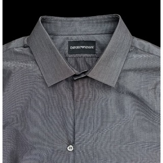 『ARMANI』 / アルマーニ シルバー グレー ドレス Yシャツ Sサイズ