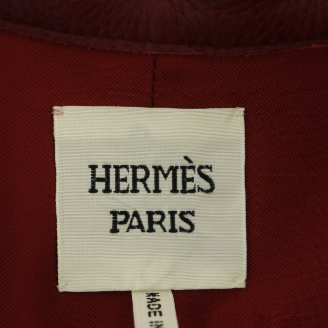 Hermes(エルメス)のエルメス ディアスキン レザー フロントジップノースリーブワンピース ひざ丈 レディースのワンピース(ひざ丈ワンピース)の商品写真