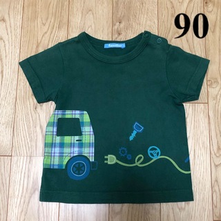 ファミリア(familiar)のfamiliarファミリア グリーン 緑 車 鍵 イラスト 半袖 Tシャツ 90(Tシャツ/カットソー)
