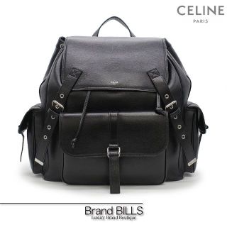 CELINE セリーヌ クロコ型押し レザー バックパック デイパック リュック ブラック