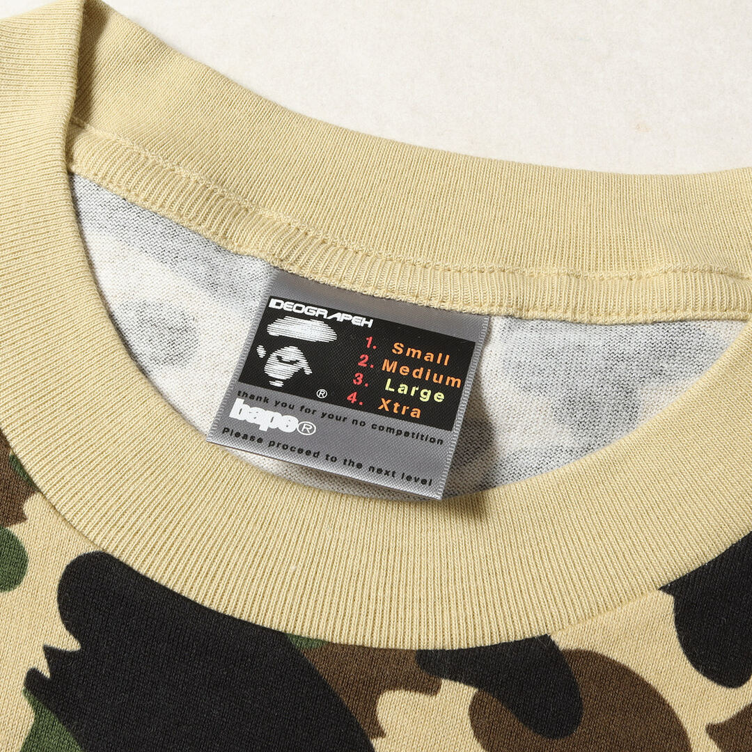 A BATHING APE ア ベイシング エイプ Tシャツ サイズ:L 全面 1stカモ 猿迷彩 クルーネックTシャツ 00s イエローカモ トップス カットソー 半袖 【メンズ】