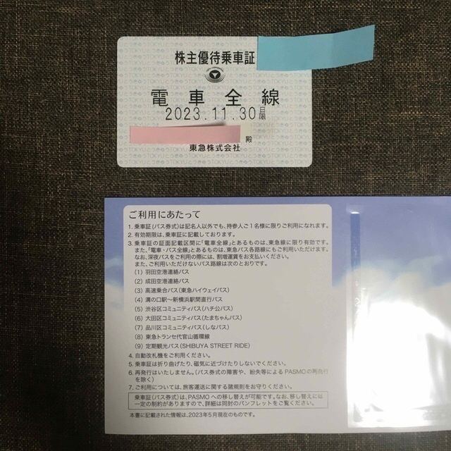 【最新】東急全線可能　定期券　2023.11.30 1