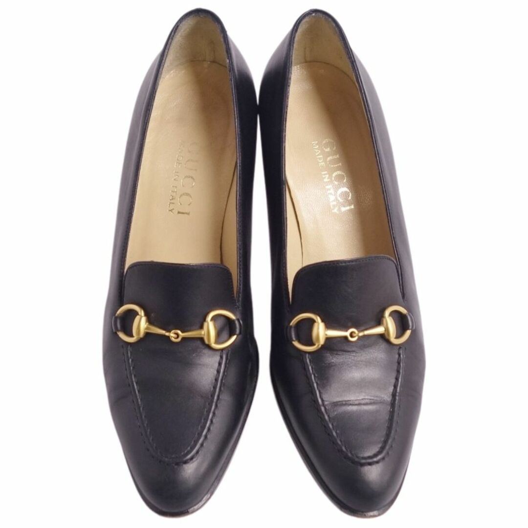 Gucci(グッチ)のVintage グッチ GUCCI パンプス ホースビット カーフレザー ヒール シューズ 靴 レディース 35.5C(22.5cm相当) ブラック レディースの靴/シューズ(ハイヒール/パンプス)の商品写真