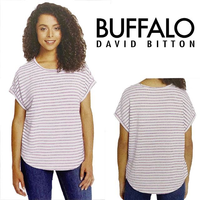 コストコ(コストコ)の新品 S ★ コストコ BUFFALO レディース 半袖 Tシャツ パープル レディースのトップス(Tシャツ(半袖/袖なし))の商品写真