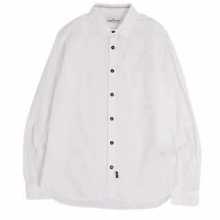 ストーンアイランド(STONE ISLAND)の美品 ストーンアイランド STONE ISLAND シャツ ロングスリーブ コットン トップス メンズ イタリア製 XL ホワイト(シャツ)