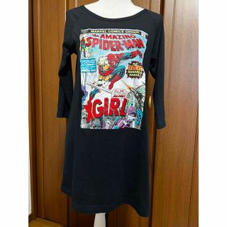 エックスガール(X-girl)のエックスガールmarvelコラボTシャツ．チェニック．ワンピ(Tシャツ(長袖/七分))