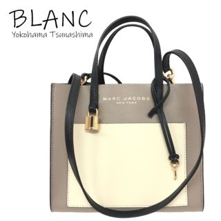 マークジェイコブス(MARC JACOBS)の【送料無料】【極美品】マークジェイコブス ハンドバッグ レザー グレージュ 黒 M0016132 2WAYショルダー ハンドバッグ 横浜BLANC(ハンドバッグ)