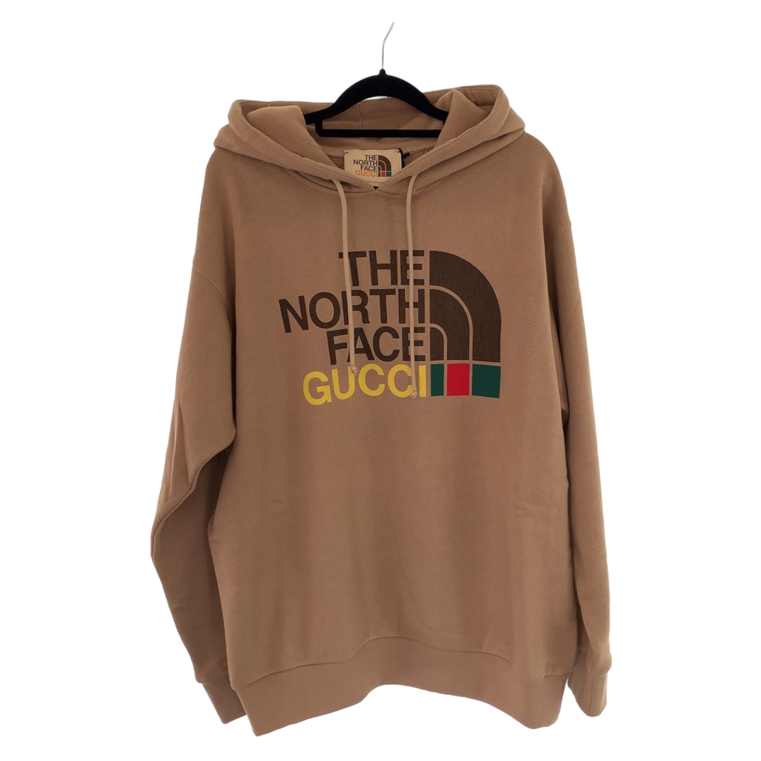 Gucci(グッチ)の新品未使用 GUCCI グッチ THE NORTH FACE コラボ Sサイズ ブラウン 茶 イエロー 黄 レッド 赤 ブルー 青 コットン パーカー メンズ 402152 【中古】 メンズのトップス(パーカー)の商品写真